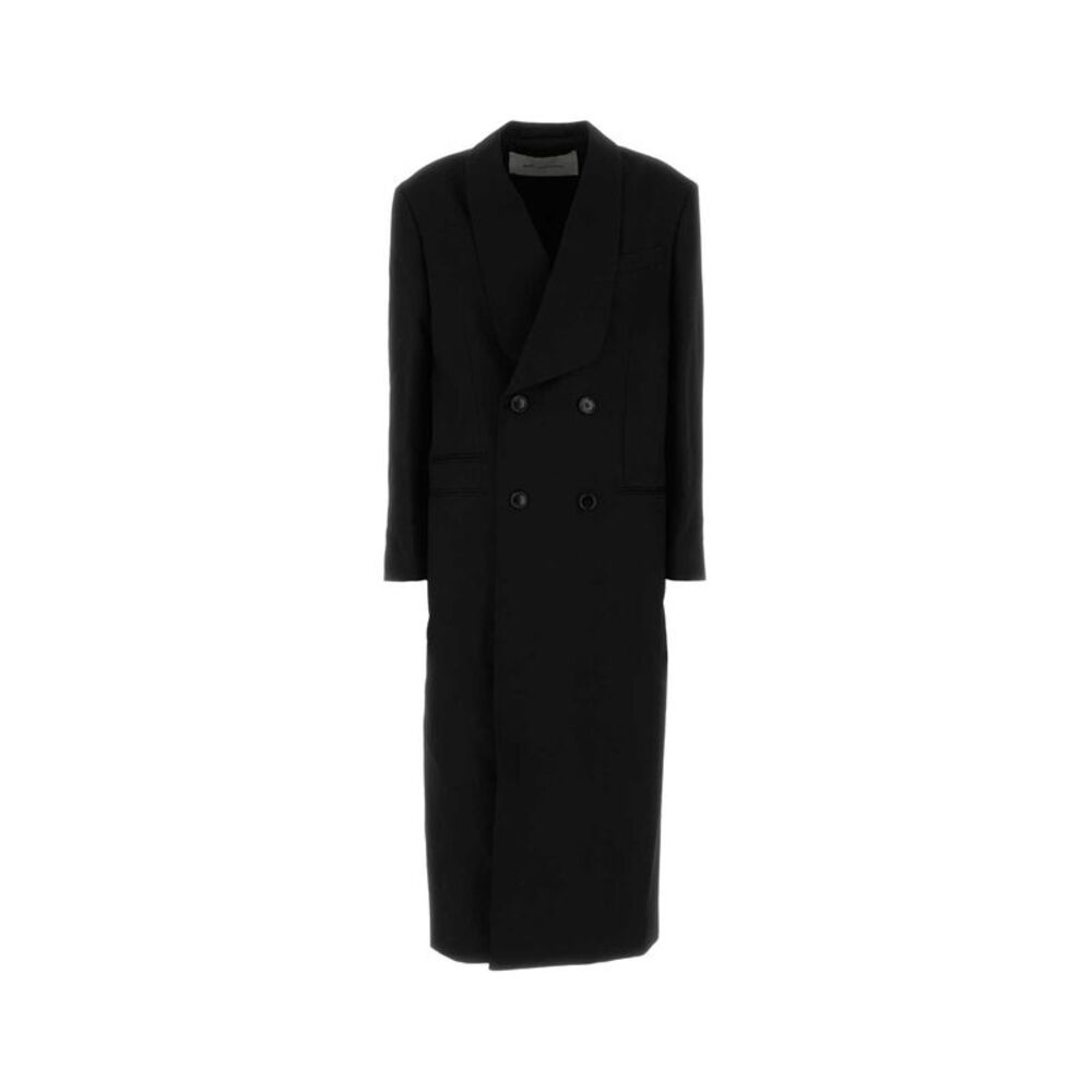 Ami Women Black Wool Coat